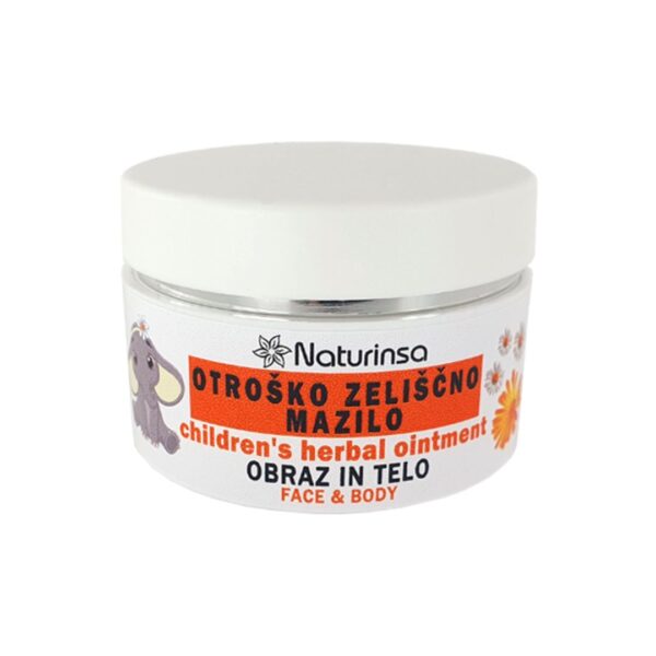Otroško zeliščno mazilo za nežno in občutljivo otroško kožo