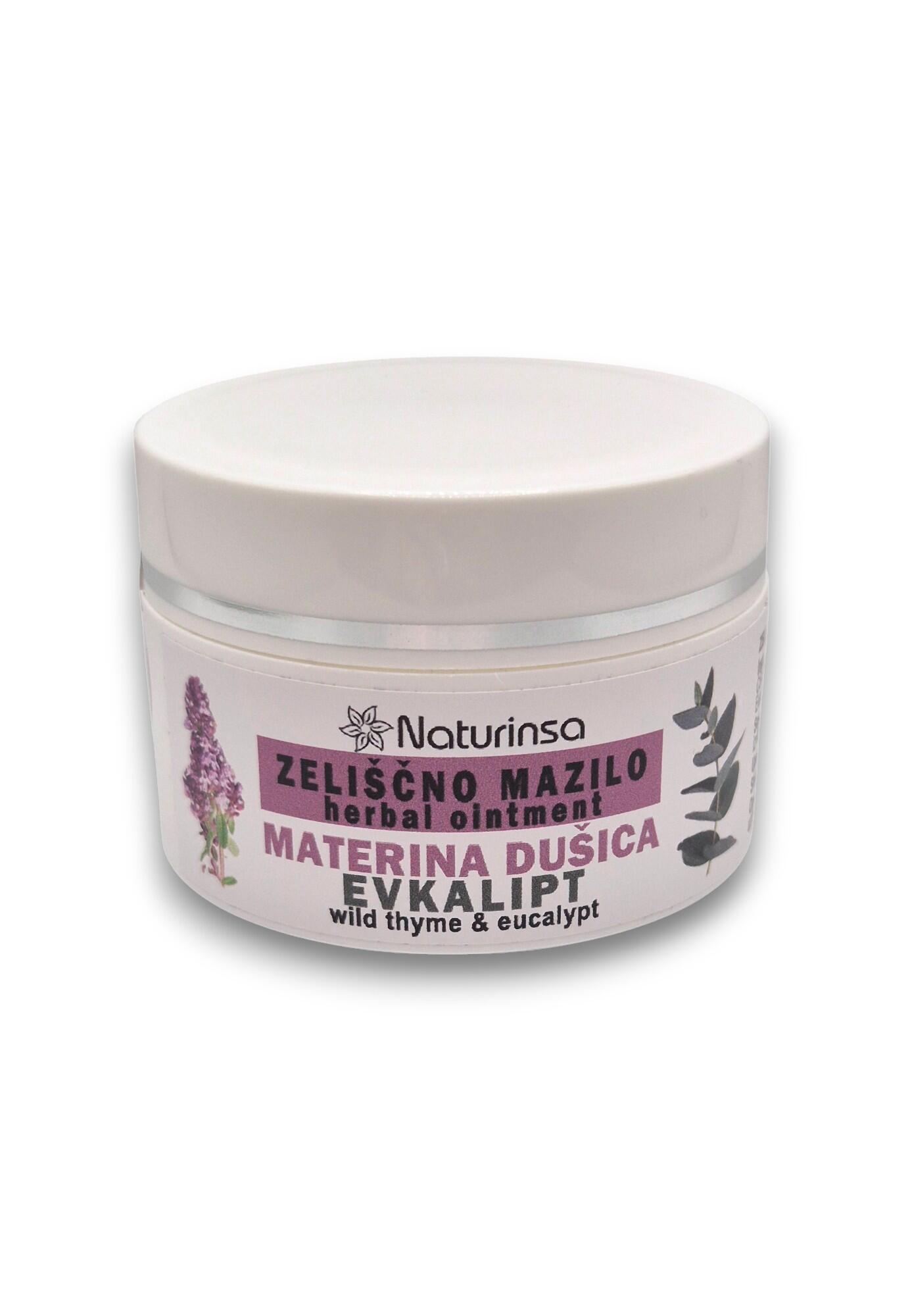 Zeliščno mazilo materina dušica evkalipt